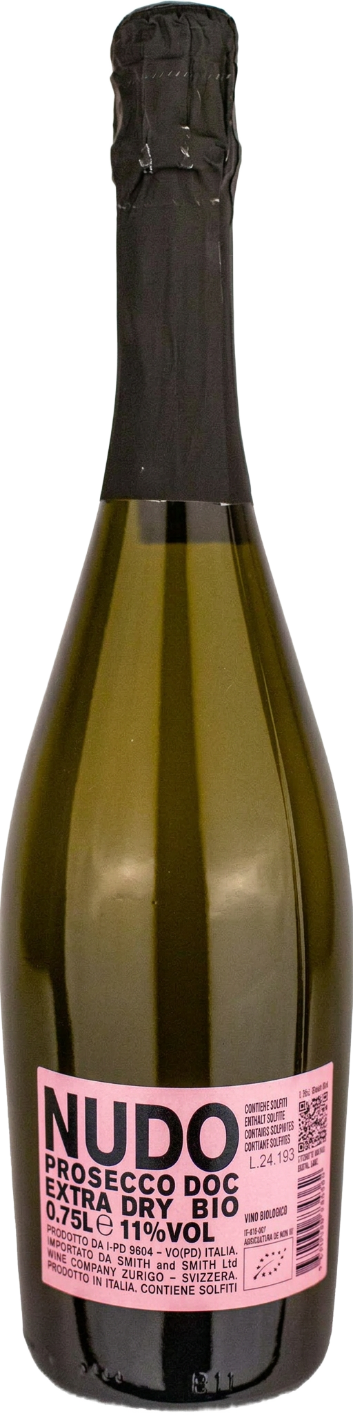 Nudo Prosecco Extra Dry ‘Nudo’ DOC bottle from the supplied wine selection